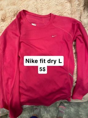 Nike Hot Pink Long Sleeve Dri-Fit Top